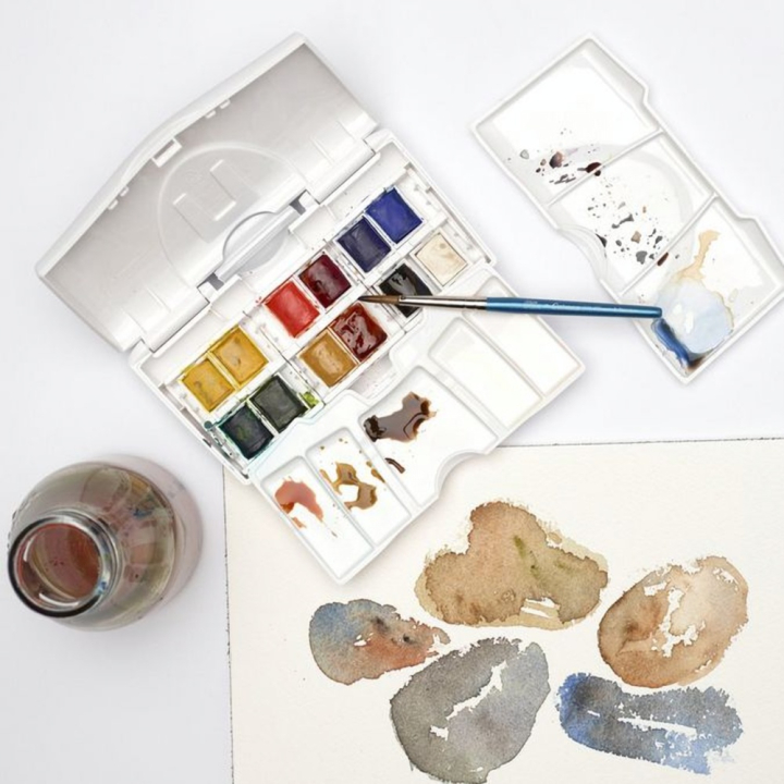 Aquarelle fine Cotman 12 demi-godets Boite Sketcher - Winsor & Newton - Rougier et Plé