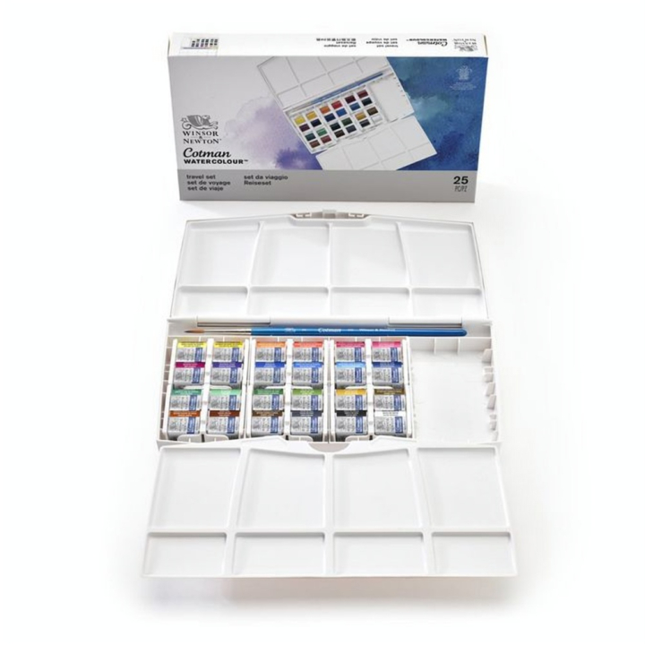 Aquarelle fine Cotman 24 demi-godets Boite Sketcher Plus - Winsor & Newton - Rougier et Plé