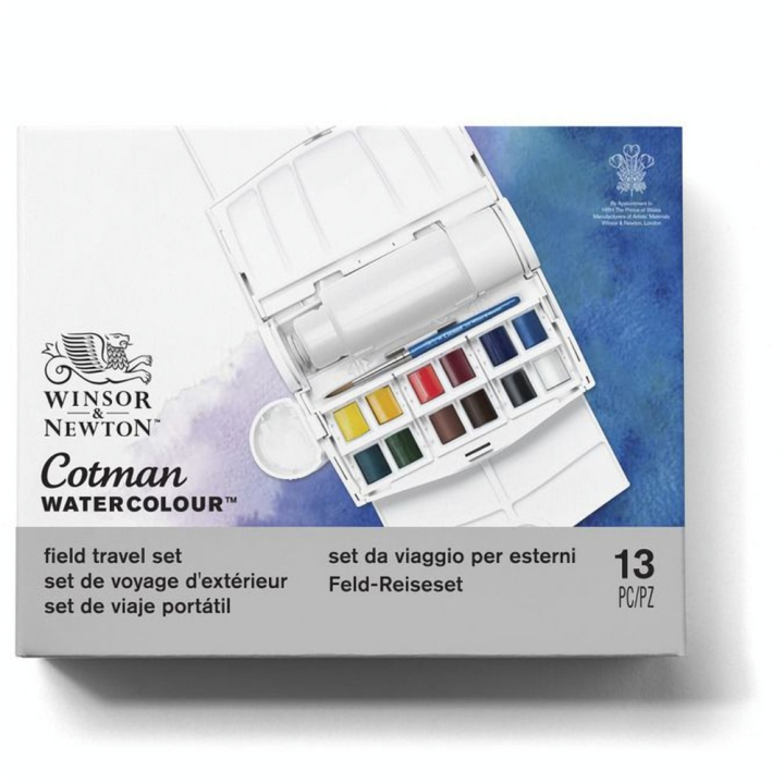 Aquarelle fine Cotman 12 demi-godets Boite Field Box Plus - Winsor & Newton - Rougier et Plé