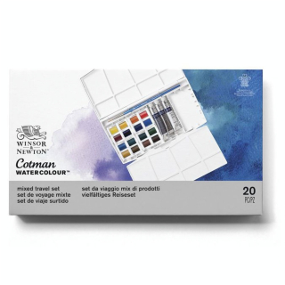 Aquarelle fine Cotman 16 demi-godets + 3 tubes Boite Painting Plus - Winsor & Newton - Rougier et Plé