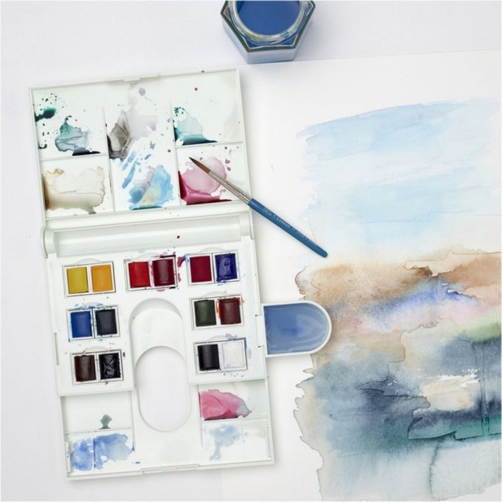 Aquarelle fine Cotman 14 demi-godets Boite Compact Set - Winsor & Newton - Rougier et Plé