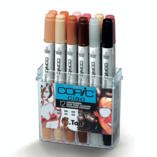 Marqueur à alcool double-pointe Ciao Set Portrait 12 couleurs - Copic - Rougier et Plé