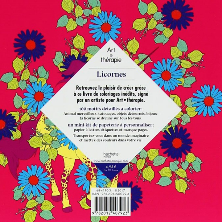Les carrés d'Art thérapie Licornes - Hachette - Rougier et Plé