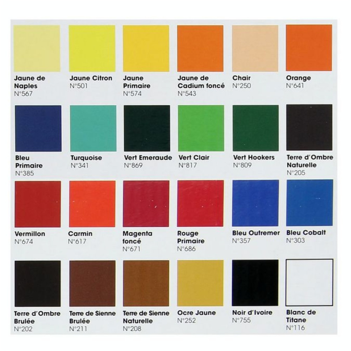 Peinture acrylique 21 ml Boite de 24 tubes - Rougier&Plé - Rougier et Plé