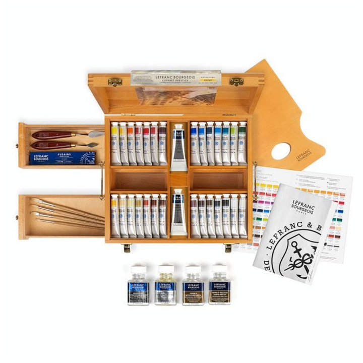 Peinture à l'huile extra-fine LB Coffret prestige 28 tubes + matériel - Lefranc Bourgeois - Rougier et Plé