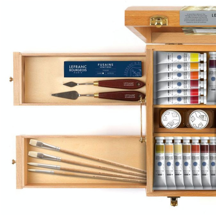 Peinture à l'huile extra-fine LB Coffret prestige 28 tubes + matériel - Lefranc Bourgeois - Rougier et Plé