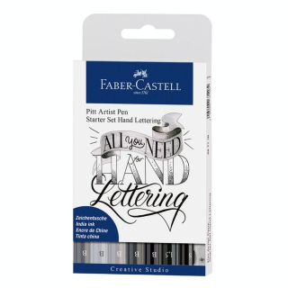 Feutre de calligraphie Pitt Artist Pen Set Hand Lettering starter x 9 - Faber-Castell - Rougier et Plé