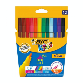 Feutre de coloriage Visa Pochette de 12 couleurs - Bic - Rougier et Plé