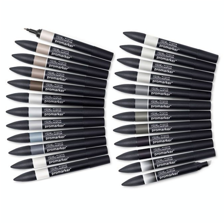 Trousse Promarker par 24 Set nuances de gris - Winsor & Newton - Rougier et Plé