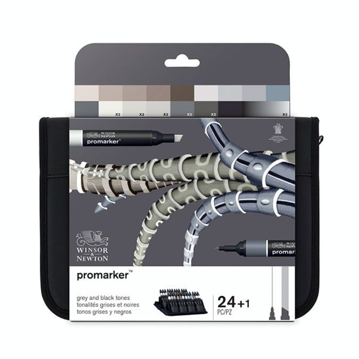 Trousse Promarker par 24 Set nuances de gris - Winsor & Newton - Rougier et Plé