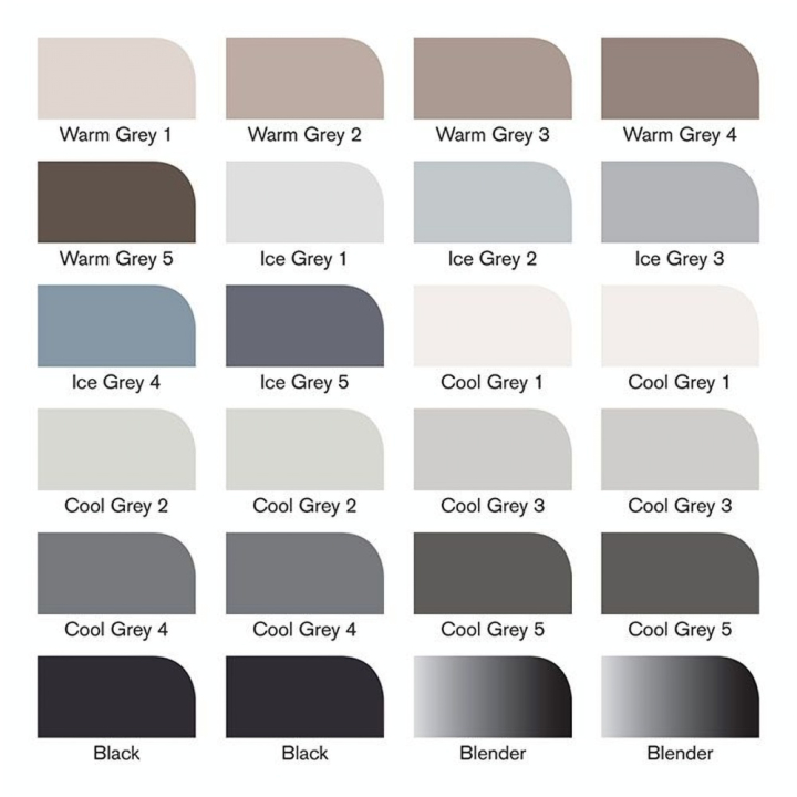 Trousse Promarker par 24 Set nuances de gris - Winsor & Newton - Rougier et Plé