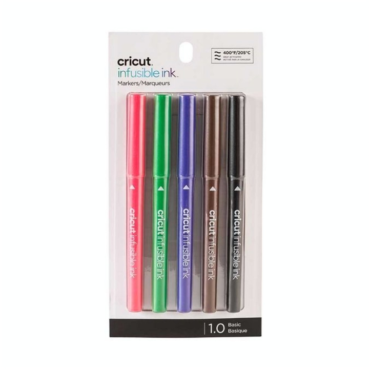 Marqueur Encre Infusible N°1 pointe Moyenne 1.0 Set 5 pcs - Cricut - Rougier et Plé