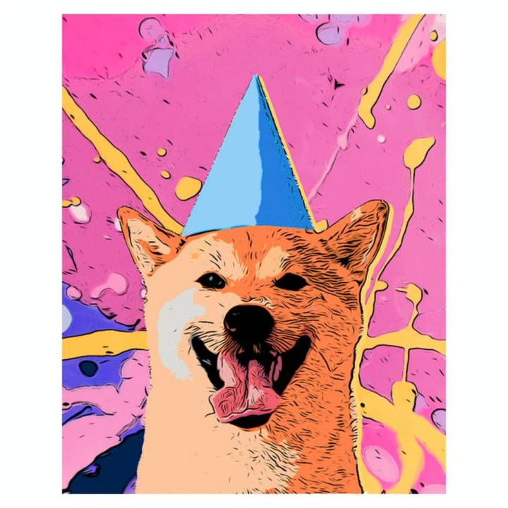 Broderie Diamant 40 x 50 cm Chien souriant Pop Art - Figured'Art - Rougier et Plé