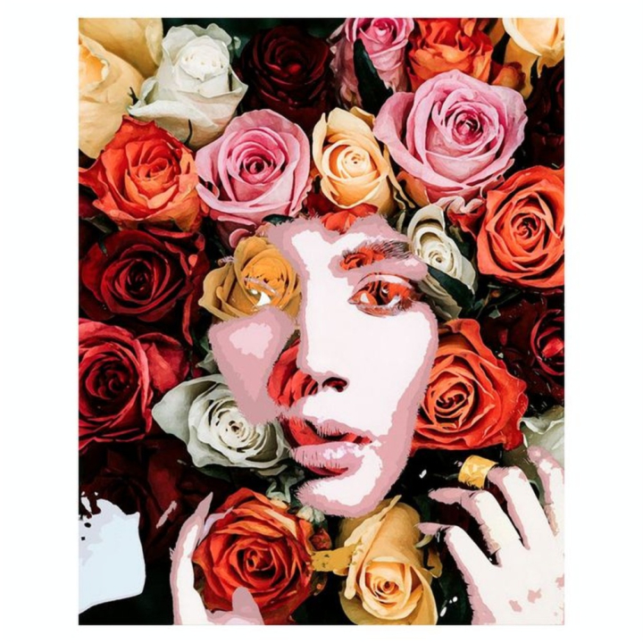 Broderie Diamant 40 x 50 cm Visage de roses - Figured'Art - Rougier et Plé
