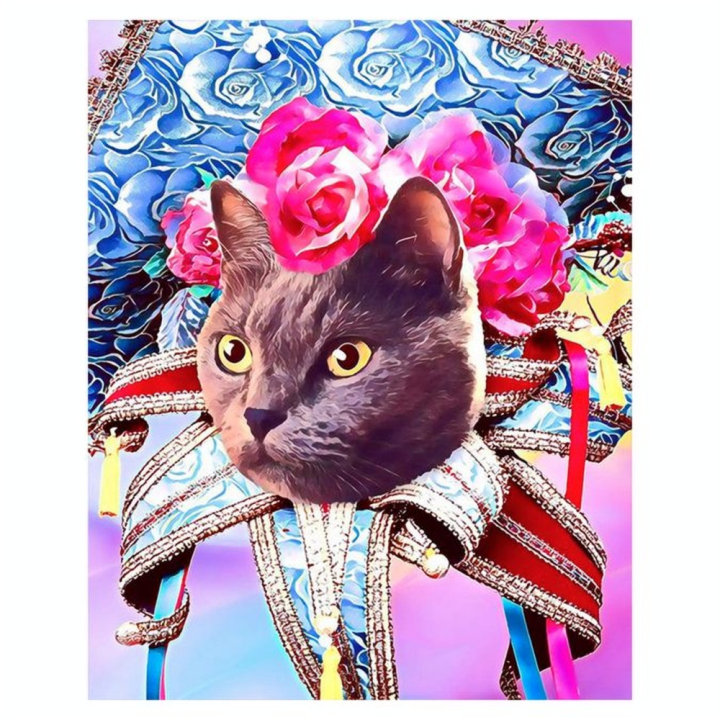 Broderie Diamant 40 x 50 cm Chat Mardigras - Figured'Art - Rougier et Plé
