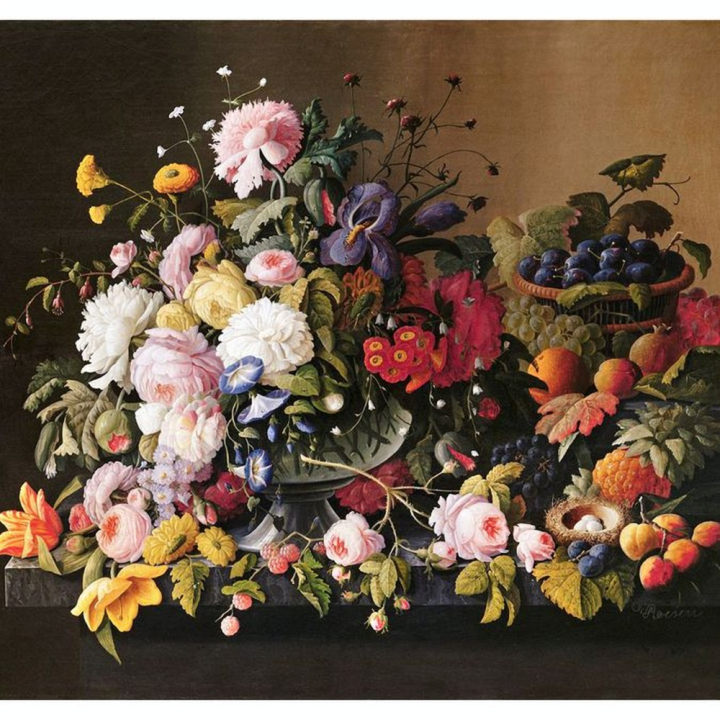 Broderie Diamant 40 x 50 cm Fleurs et Fruits - Severin Roesen - Figured'Art - Rougier et Plé