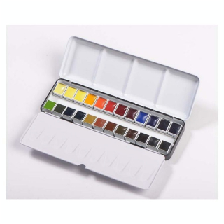 Aquarelle Extra-Fine Boîte métal 24 demi-godets - BLOCKX - Rougier et Plé