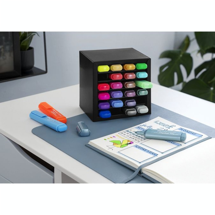 Surligneurs Textliner 24 pcs + Présentoir de bureau 14,5 x 12,5 cm - Faber-Castell - Rougier et Plé