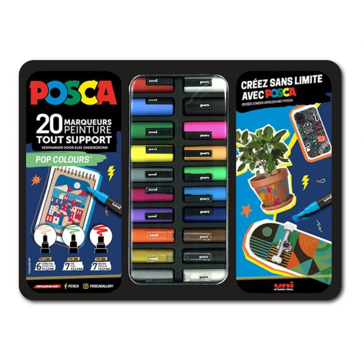 Malette Pop Colors 20 Marqueurs Peinture - Posca - Rougier et Plé
