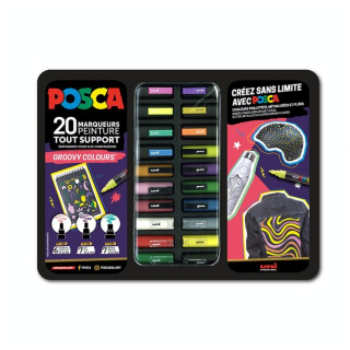 Malette Groovy Colors 20 Marqueurs Peinture - Posca - Rougier et Plé