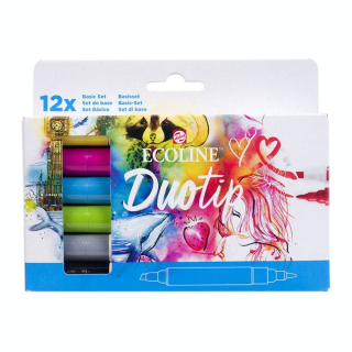 Marqueurs Duolip Set de base 12 pcs - Ecoline - Rougier et Plé