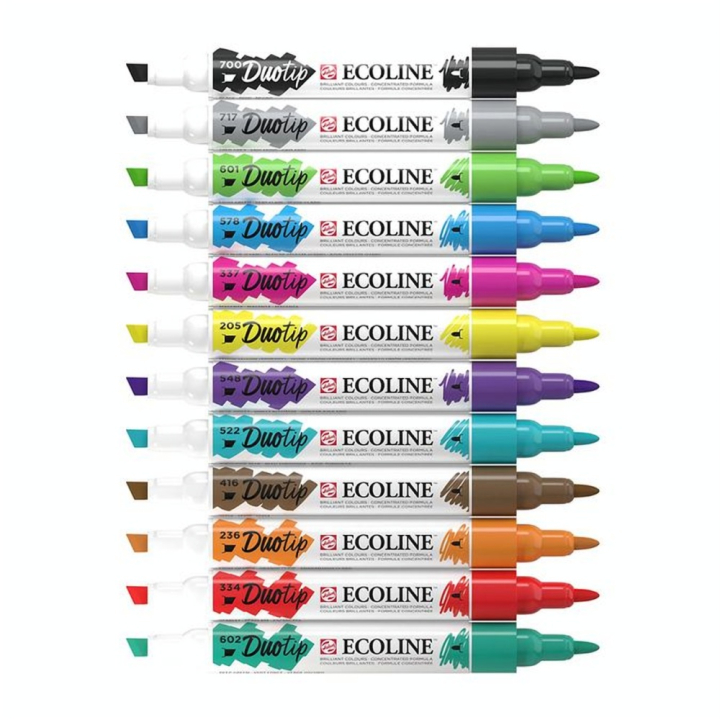 Marqueurs Duolip Set de base 12 pcs - Ecoline - Rougier et Plé