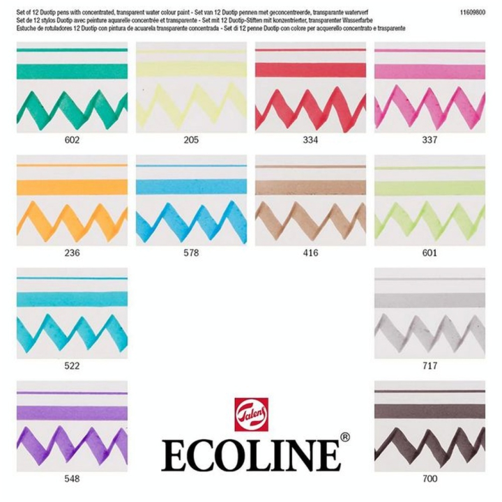 Marqueurs Duolip Set de base 12 pcs - Ecoline - Rougier et Plé