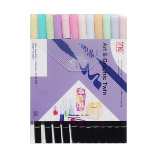 Feutres aquarelle 12 pcs Pastel - Zig - Rougier et Plé