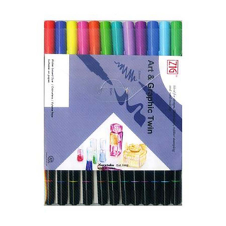 Feutres aquarelle 12 pcs Vif - Zig - Rougier et Plé