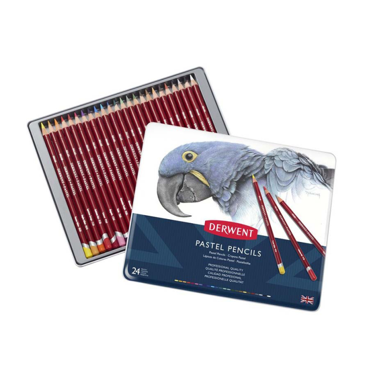 Crayon pastel Boîte métal 24 pcs - Derwent - Rougier et Plé