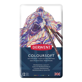 Crayon de couleur Coloursoft Boîte métal 12 pcs - Derwent - Rougier et Plé