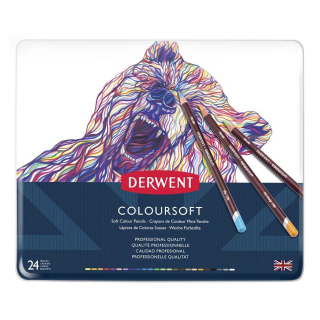 Crayon de couleur Coloursoft Boîte métal 24 pcs - Derwent - Rougier et Plé