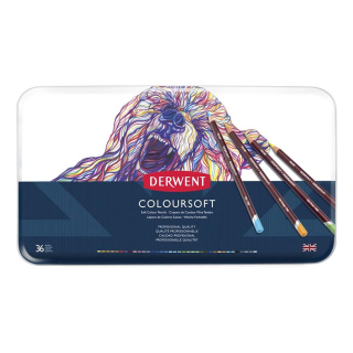 Crayon de couleur Coloursoft Boîte métal 36 pcs - Derwent - Rougier et Plé