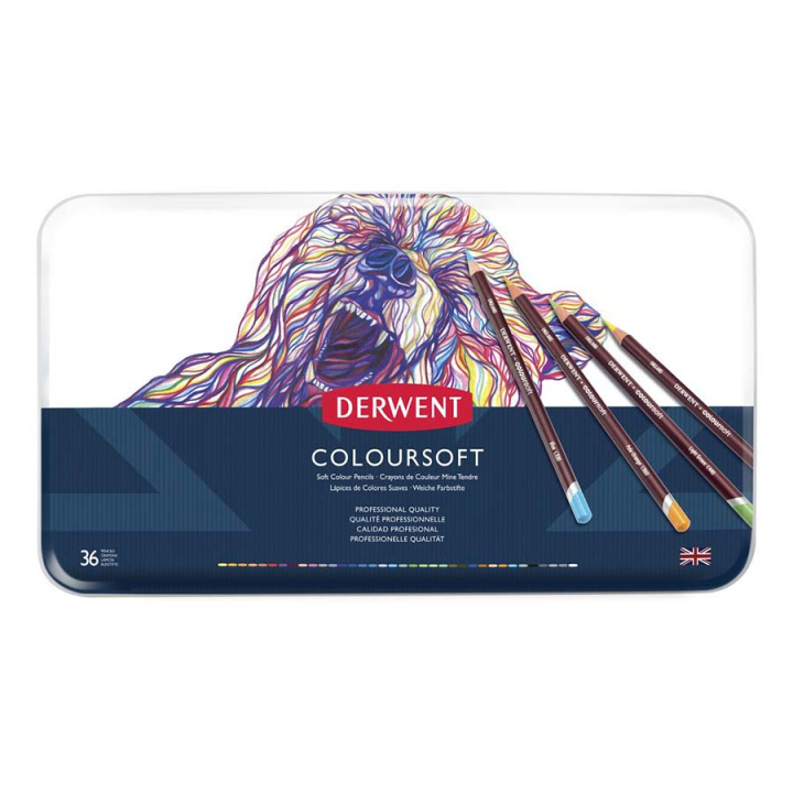 Crayon de couleur Coloursoft Boîte métal 36 pcs - Derwent - Rougier et Plé