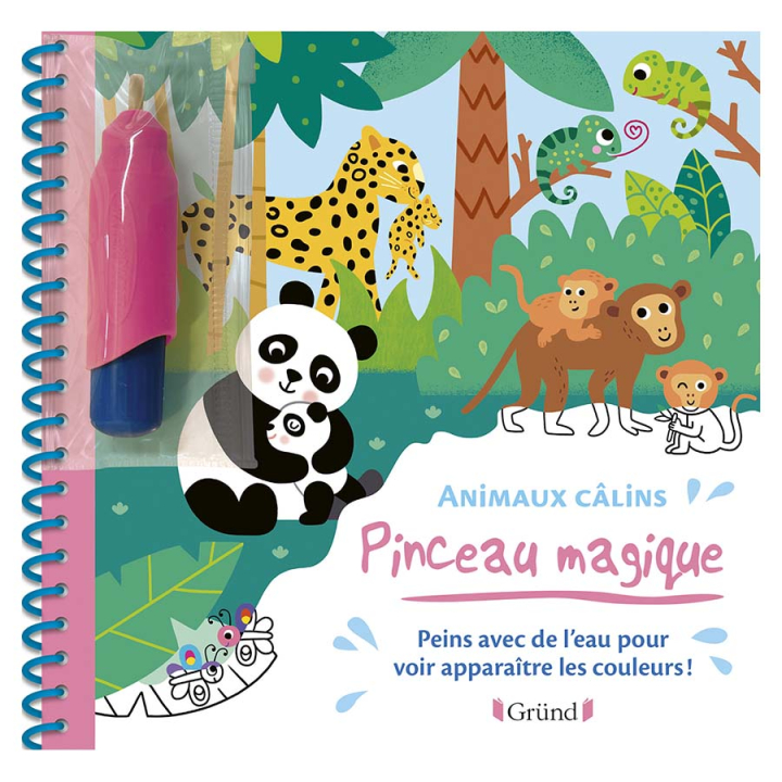 Livre de coloriage Pinceau magique : Animaux câlins - Gründ - Rougier et Plé