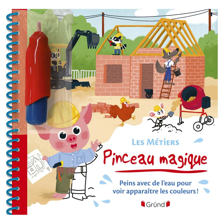 Livre de coloriage Pinceau magique : Les métiers - Gründ - Rougier et Plé
