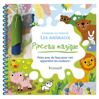 Livre de coloriage Pinceau magique : Cherche-et-trouve Les animaux - Gründ - Rougier et Plé