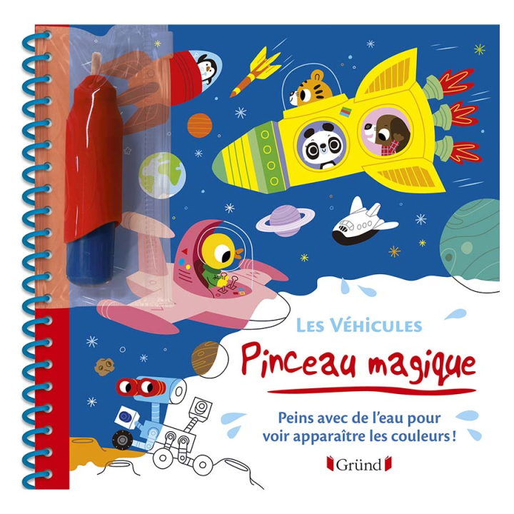 Livre de coloriage Pinceau magique : Les véhicules - Gründ - Rougier et Plé