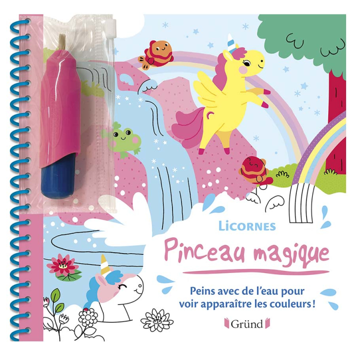 Livre de coloriage Pinceau magique : Licornes - Gründ - Rougier et Plé