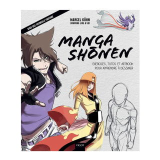 Livre Manga shonen Exercices, tutos et artbook pour apprendre à dessiner - Éditions Vigot - Rougier et Plé