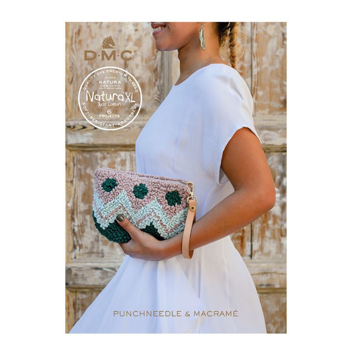 Livre 6 Projets PunchNeedle et Macramé natural XL - DMC - Rougier et Plé
