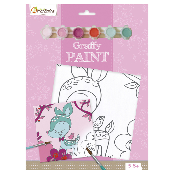 Kit Peinture Graffy Paint 20 x 20 cm Faon - Avenue Mandarine - Rougier et Plé