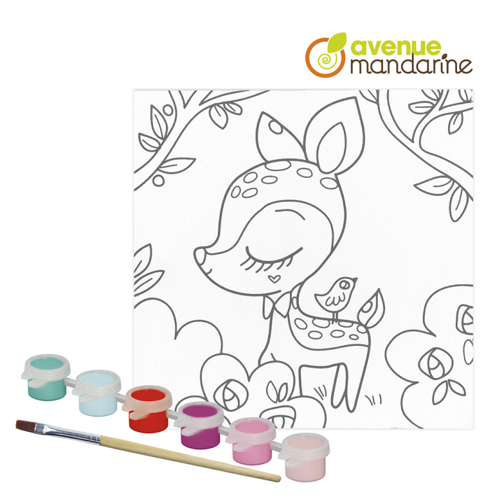 Kit Peinture Graffy Paint 20 x 20 cm Faon - Avenue Mandarine - Rougier et Plé