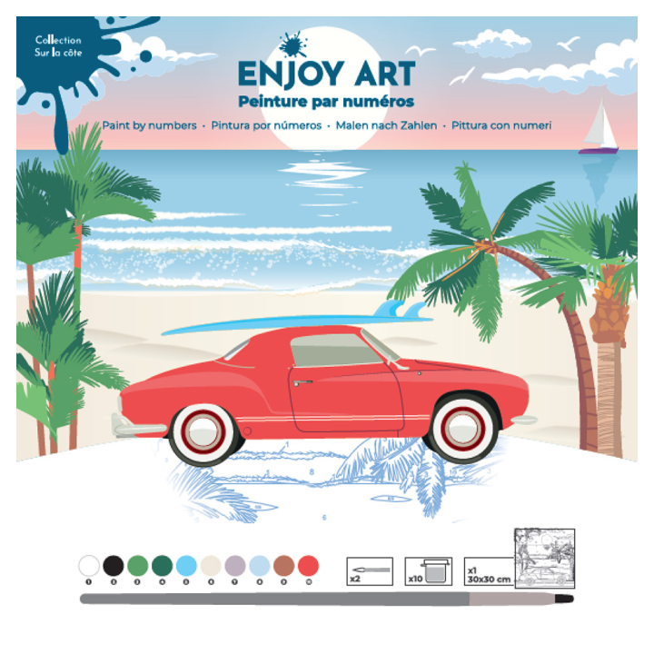 Peinture par numéro 30 x 30 cm Bord de mer - Oz International - Rougier et Plé