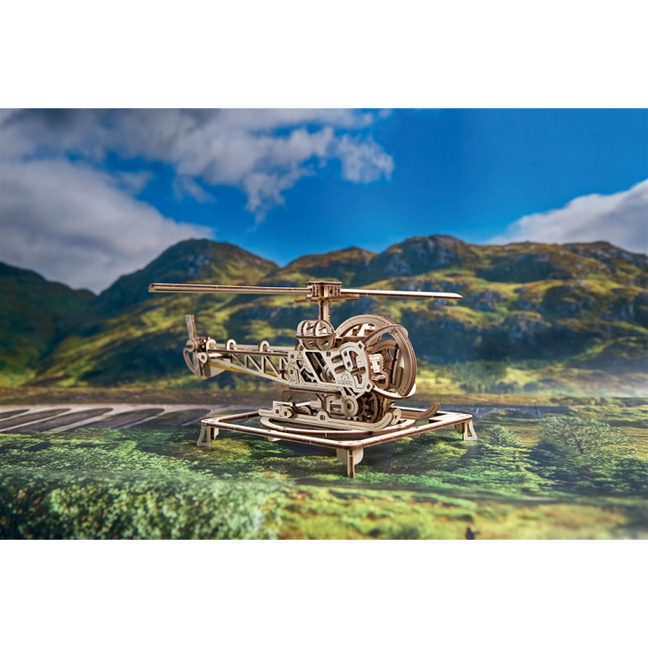 Maquette mécanique en bois Mini Hélicoptère - UGEARS - Rougier et Plé