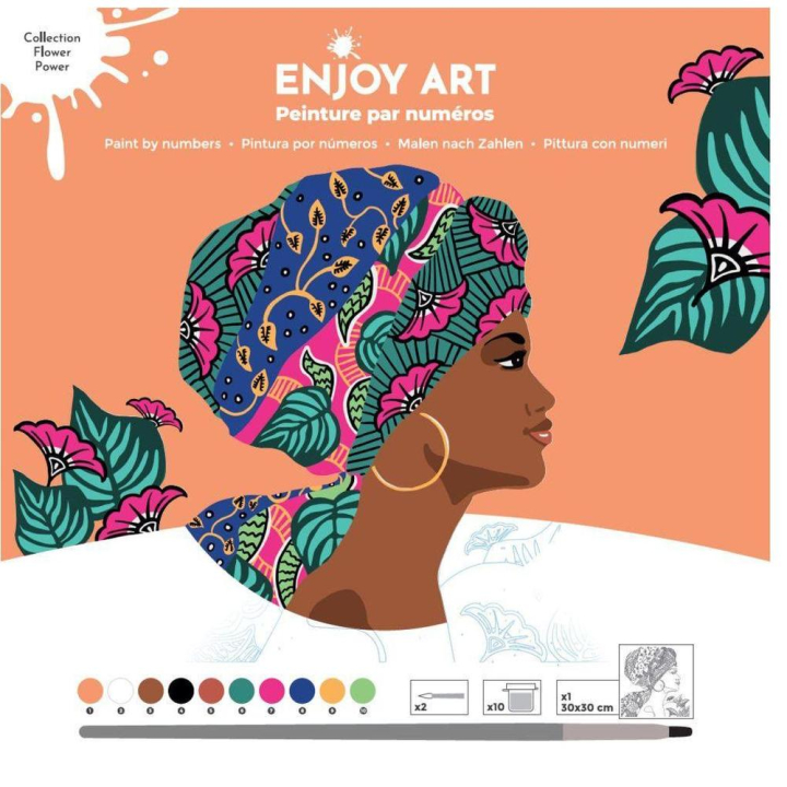 Peinture par numéro 30 x 30 cm Flower Power Aïssa - Oz International - Rougier et Plé