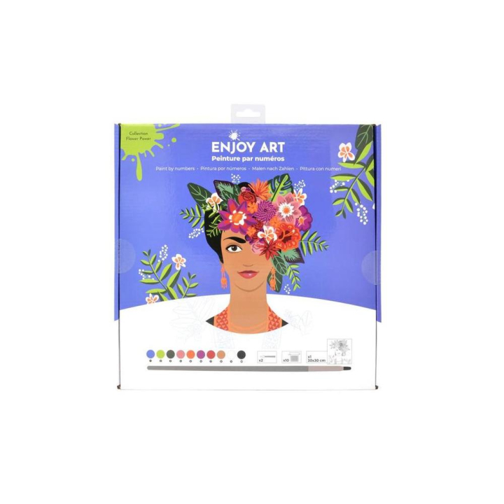 Peinture par numéro 30 x 30 cm Flower Power Frida - Oz International - Rougier et Plé