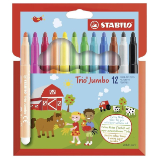 Feutre de coloriage Trio Jumbo 12 pcs - STABILO - Rougier et Plé