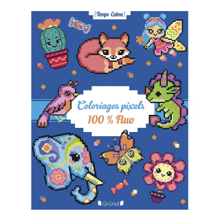 Album de coloriages Pixels fluo - Gründ - Rougier et Plé