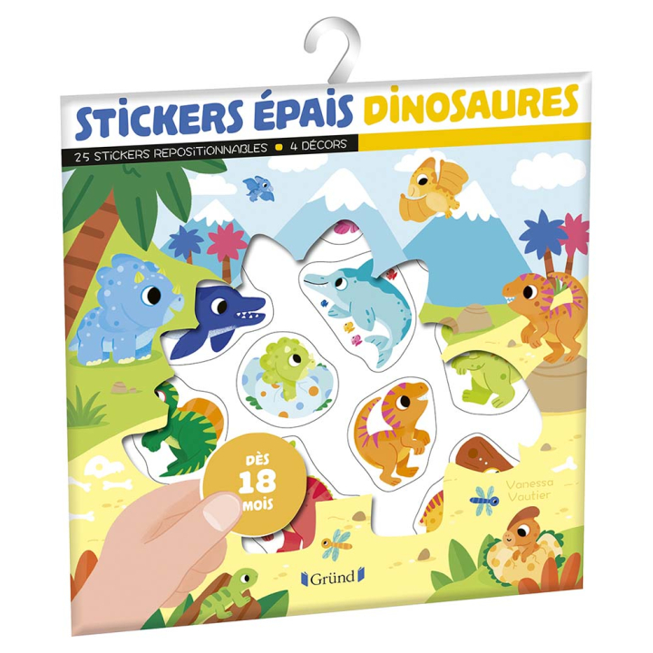 Pochette de Stickers épais - Dinosaures - Gründ - Rougier et Plé
